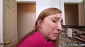 Gracie May Green deepthroats stepbro's monster cock