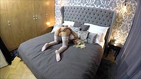 Caught her masturbating, then she fucked and swallowed cum 😏