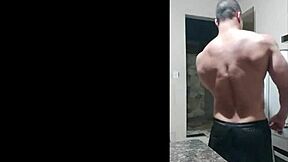 carlos simões, the bodybuilder, plays an anal game with a sexy brunette in lingerie