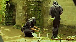 Mature guy fucks young babe with my big dick in local bush sex.