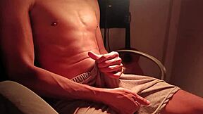 Damn! Guy Jerks Big Cock with Loud Moaning and Massive Cum!