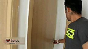 Stepsister sees stepbrother jerking off and offers to help