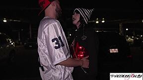 Long-distance couple finally reunited for intense doggystyle and creampie action.