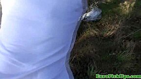 pierced euro skater chick gets pounded hard outdoors in wild scene