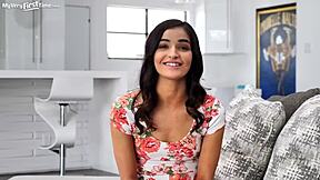 Stoked Brunette Destroys Her Tight Pussy With Monster Cock In First Scene