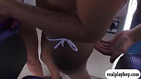 Cute teen 18+s foursome on speedboat