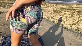 Real amateur couple, wanna bang on the beach sand with us?