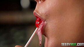 Braylin sucks cock dirty, gets face covered with tight pussy action.