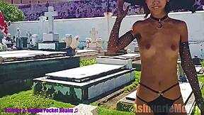 i'm just mesmerized showing off topless in public cemetery. slow motion slut majick vibes!