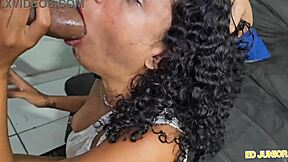 Tattooed Brazilian slave indulges in smoking and intense cowgirl fucking with creampie and deepthroat.