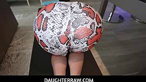 Stepdad fiercely aids stepdaughter in stretching her tight body