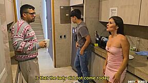 Lil Timmy Fucks Tight Brunette in Secret Kitchen Bang