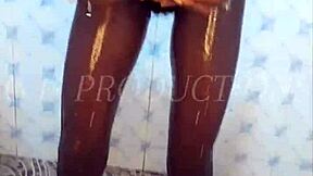 Can this skinny teen slut handle standing doggy in the shower?