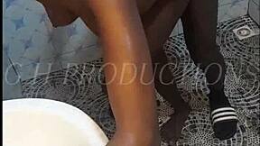 Can this skinny teen slut handle standing doggy in the shower?