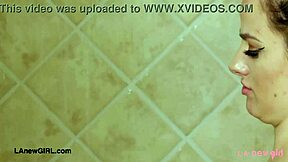 gorgeous blonde stunner shines after steamy shower moment