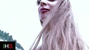 dirty guy bangs a sexy brunette in the ass on the beach