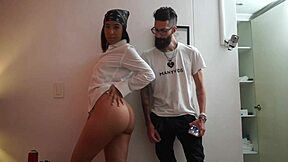 latina cums hard while touchin’ herself in bathroom