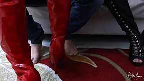 Wife hires blonde for threesome, but husband fucks both tight asses hard.