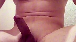 Beautiful asian teen jerks monster cock in shower for huge cumshot