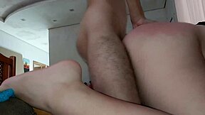 fucking the cute brunette with pink pussy on all fours in the room