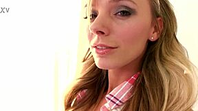 pristine edge deepthroats huge cock in pov face fuck.