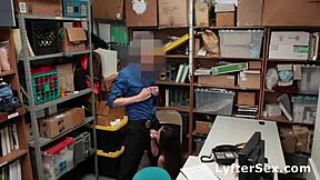 skinny asian shoplifter gets strip searched and then fucked hard