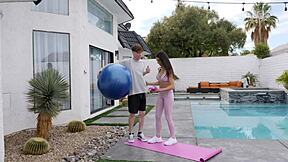 personal trainer bangs eva long's tight pussy hard!