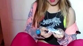 bonneyuwu plays with 25 lollipops in cute solo vid