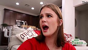 White and creamy christmas with family, fucking mommy in a taboo threesome group