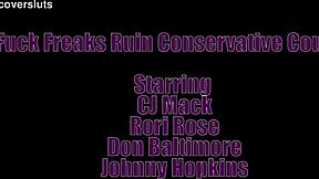 These fuck freaks are totally ruining that conservative couple's night out.