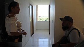 Horny neighbor gets creampie from big black cock in missionary and cowgirl positions with dirty talk