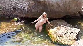 german mom strips bare on sunny beach today