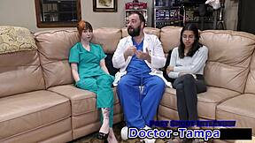 Dr. Tampa Dominates Petite Ditria Rose in Government Roleplay with Pierced Nipples
