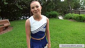 busty cheerleader flashing huge boobs outdoor in wild pov action, wanna see?