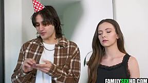 step sister gave her holes for his birthday in twisted family fun.