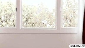 Can blonde Julia resist licking Penelope's tight teen pussy?