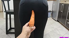 my hot sister-in-law craves a big cock so i tease her ass with a carrot