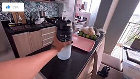 amberzinha shows off new apartment and breaks it in with homemade banging