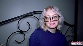 Silver Blonde Coed Annie Archer Sucks Cock and Gets Pussy Pounded Hard