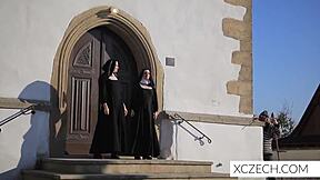 crazy catholic nuns licking each other's pussies in wild lesbian sex