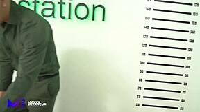 damn! policeman bangs brunette whore with huge ass in prison - max betancur & carla morelli