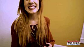 i watched ginger beauty keaton rub her shaved pussy with a sex toy then get deeply banged in pov