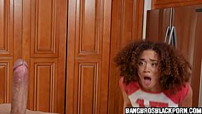 Johnny can’t resist staring at his hot black stepsis’s perfect butt all day. It’s driving him crazy!