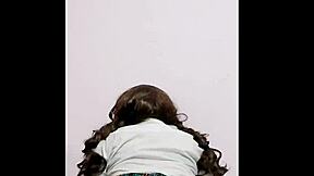 School girl masturbates after classes