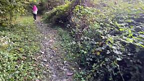 Rough forest sex with teen pussy spanking