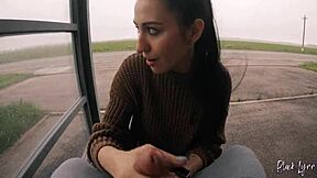 Risky public blowjob at bus station shocks onlookers today