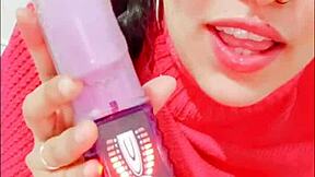 playful blue squirts while masturbating for you