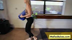 Does This Natural Beauty Blonde Slut Love Big Cum Loads In Yoga? Lindsey Lakes And Johnny Love