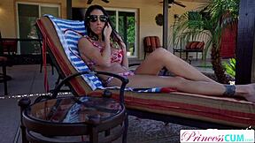 Megan Holly rides stepdad's dick hard until creampie