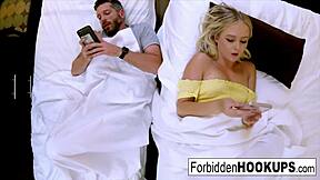 A bratty blonde enjoys her time with her lucky step-brother